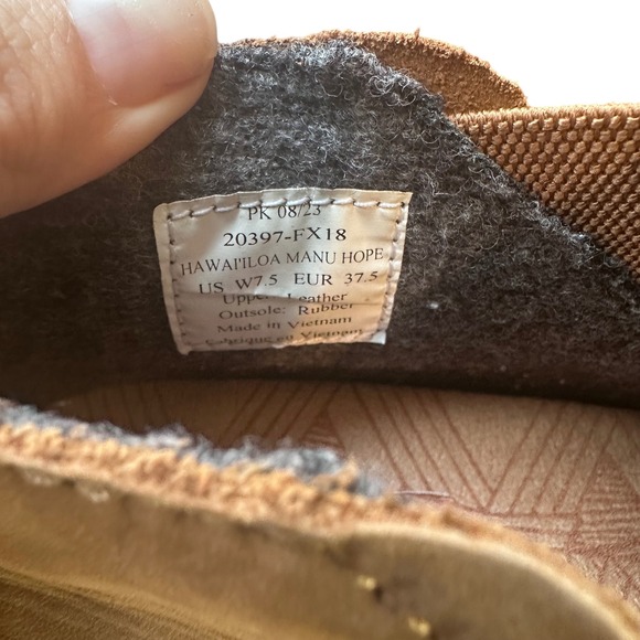 OluKai Hauliloa Manu Hope Brown‎ Leather Ankle Boots Women US 7.5 EUR 37.5 - Picture 6 of 6